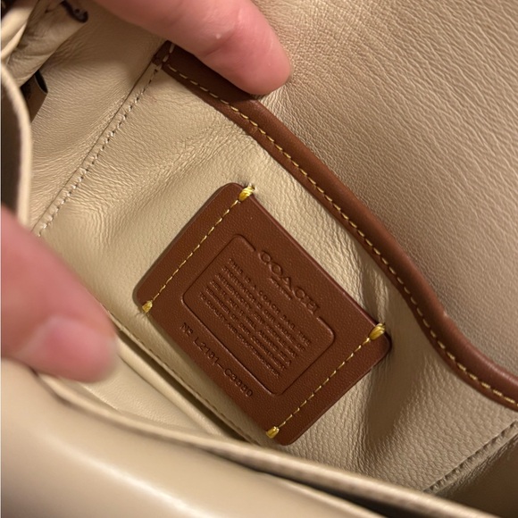 Coach Cream Mini Tabby Leather Women's Bag - Picture 6 of 9
